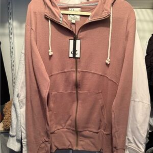 AMPERSAND AVE Dusty Rose Full zip Hoodie